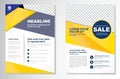 Vector Brochure Flyer design Layout template, size A4, Front page and back page, infographics. Easy to use and edit.