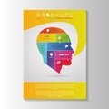 Vector brochure template design with infographic head. Vector