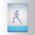 Vector brochure template design with Running girl. Vector