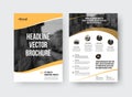 Vector brochure template with presentation of yellow design elements, place for photo, information, page with white background Royalty Free Stock Photo