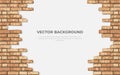 Vector broken brickwall realistic background Royalty Free Stock Photo