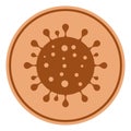 Vector Flat Bronze Coronavirus Coin Icon