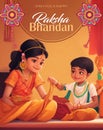vector brother and sister of raksha bandhan rakhi festival card celebration design Royalty Free Stock Photo
