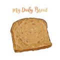 Vector Brown bread isolated