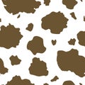 Vector Brown Cow Print seamless pattern background Royalty Free Stock Photo