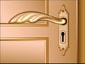 Vector brown door with handle