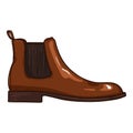 Vector Brown Leather Shoes. Classic Chelsea Boots