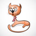 Vector Brown, Orange Cat Illustration Royalty Free Stock Photo