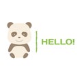 Vector brown panda logo Royalty Free Stock Photo