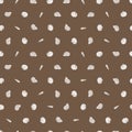 Vector brown repeat pattern with small seashells. Suitable for gift wrap, textile and wallpaper. Royalty Free Stock Photo