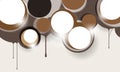 Vector brown round elements background