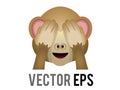 Vector brown see no evil monkey Face with hands covering eyes Mizaru icon