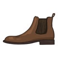 Vector Brown Suede Shoes. Classic Chelsea Boots