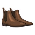 Vector Brown Suede Shoes. Classic Chelsea Boots