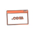 Vector browser window icon on cartoon style on white isolated background
