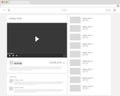 Vector browser window with video player web site mock up.