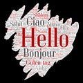 Vector brush paper hello or greeting international Royalty Free Stock Photo