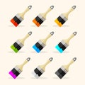 Vector brush rainbow set