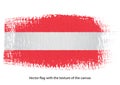 Vector brush stroke on canvas Austria flag