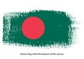 Vector brush stroke on canvas Bangladesh flag