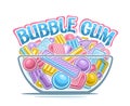 Vector Bubble Gum Bowl Royalty Free Stock Photo