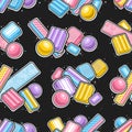 Vector Bubble Gum seamless pattern Royalty Free Stock Photo