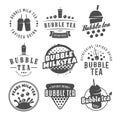 Vector bubble tea logos