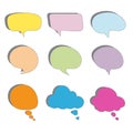 Vector bubbles speech set pastel color, hand drawn. Royalty Free Stock Photo
