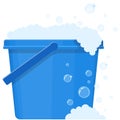 Vector bucket with wash water icon plastic pail illustration Royalty Free Stock Photo