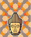 Vector Buddha head golden with background Royalty Free Stock Photo