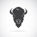 Vector of a buffalo head design on white background. Wild Animal