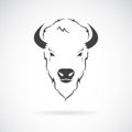 Vector of a buffalo head design on white background. Wild Animal
