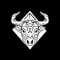 Vector Buffalo head logo vector hand made