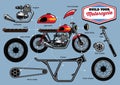 Build your cafe racer concept with separated parts