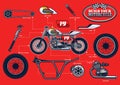 Build your racing motorcycle with separated parts