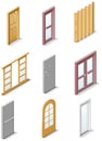 Vector building products icons. Part 3. Doors