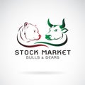 Vector of bull and bear symbols of stock market trends. Stock market and business concept. The growing and falling market. Wild Royalty Free Stock Photo