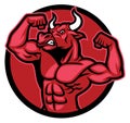 Bull bodybuilder pose and showing his muscular body Royalty Free Stock Photo