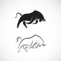 Vector of bull design on white background. Wild Animals. Easy editable layered vector illustration Royalty Free Stock Photo