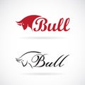 Vector of bull head design and the letters on white background. Wild Animals. Easy editable layered vector illustration Royalty Free Stock Photo
