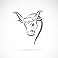 Vector of a bull head design on white background. Wild Animals. Bull logo or icon. Easy editable layered vector illustration Royalty Free Stock Photo