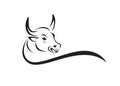 Vector of a bull head design on white background. Wild Animals. Easy editable layered vector illustration Royalty Free Stock Photo