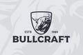 Vector bull head logo or emblem