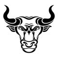 Vector Bull Head. Retro Style. Black Silhouette. Animal. Decorative Logo Symbol