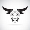 Vector of a bull head on a white background. Wild Animals Royalty Free Stock Photo