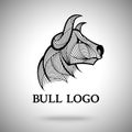 Vector Bull logo template for sport teams, business brands etc Royalty Free Stock Photo