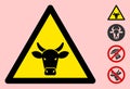 Vector Bull Warning Triangle Sign Icon