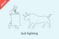 vector bullfighter. bull fighting concept design flat isolated illustration