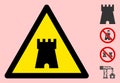 Vector Bulwark Tower Warning Triangle Sign Icon