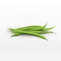 Vector bunch of green beans isolated on white background